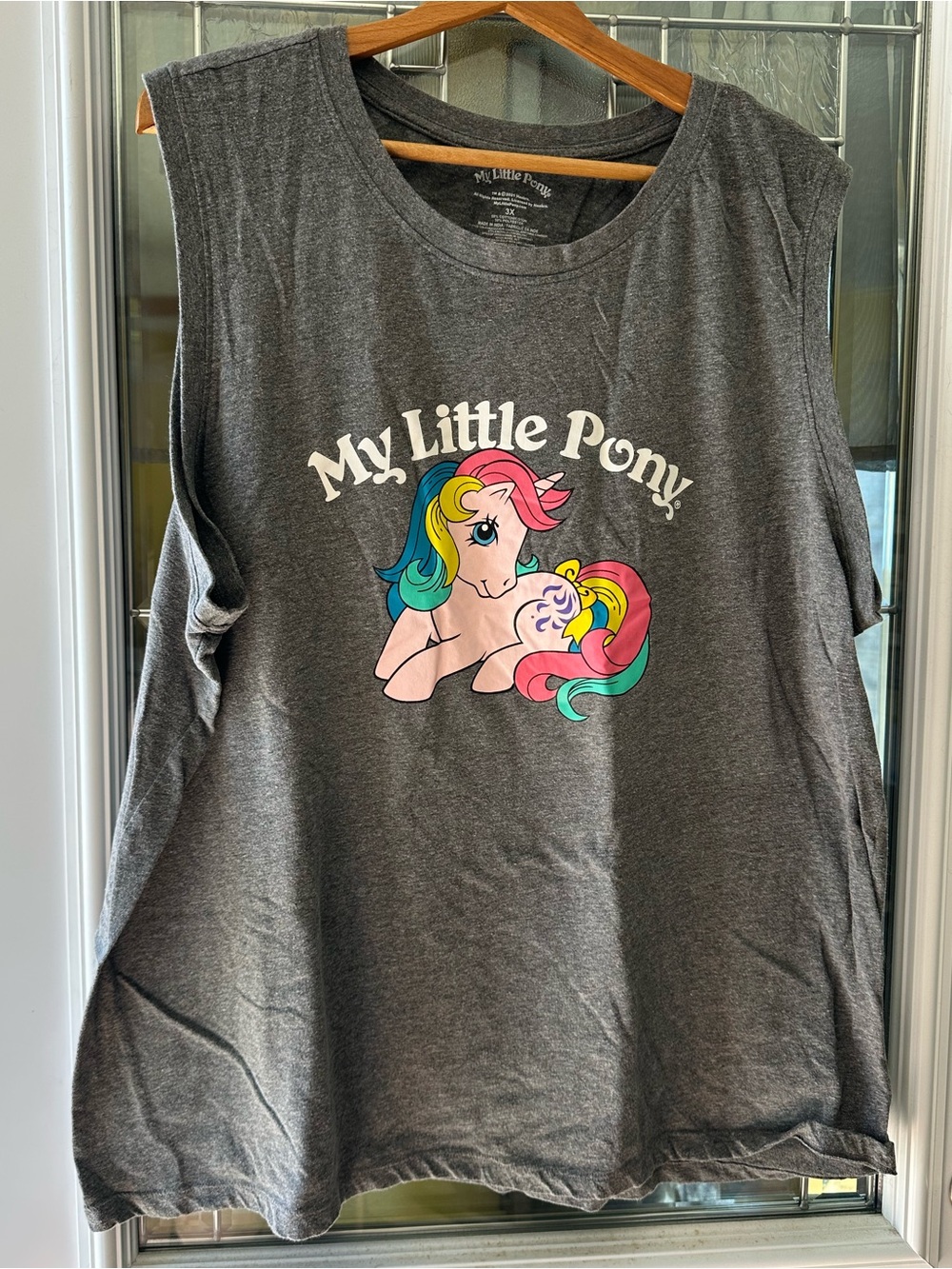 My Little Pony Charcoal Gray Tank Top with Rainbow Pony Graphic